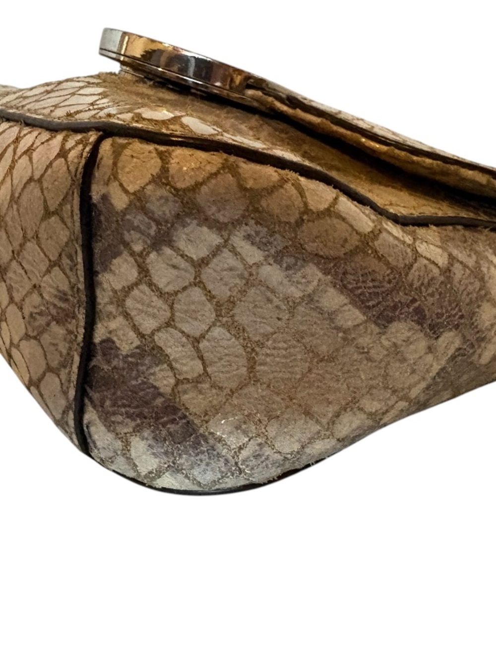 Michael Kors Y2K Vintage Metallic Gold Snake-Effect Crossbody Bag - Picture 7 of 10